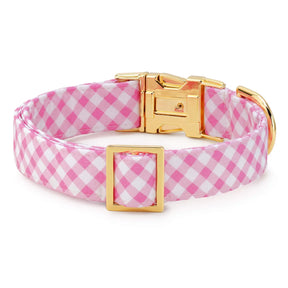The Foggy Dog - Dog Collar Gingham Valentines Day Gold
