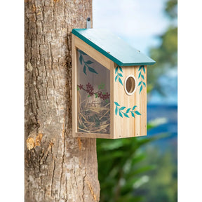 Bird House Side Viewing w/Red Flowers - Southern Agriculture 