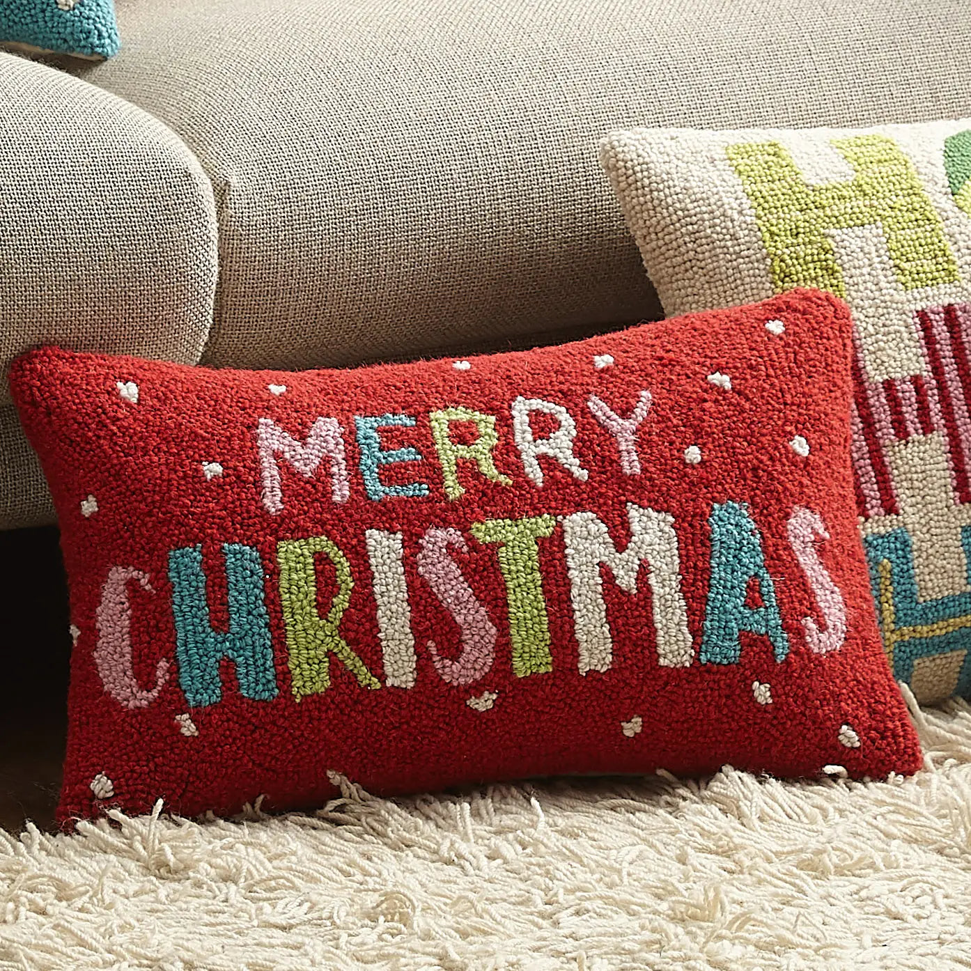 Peking Handicraft - Pillow Merry Christmas Hook