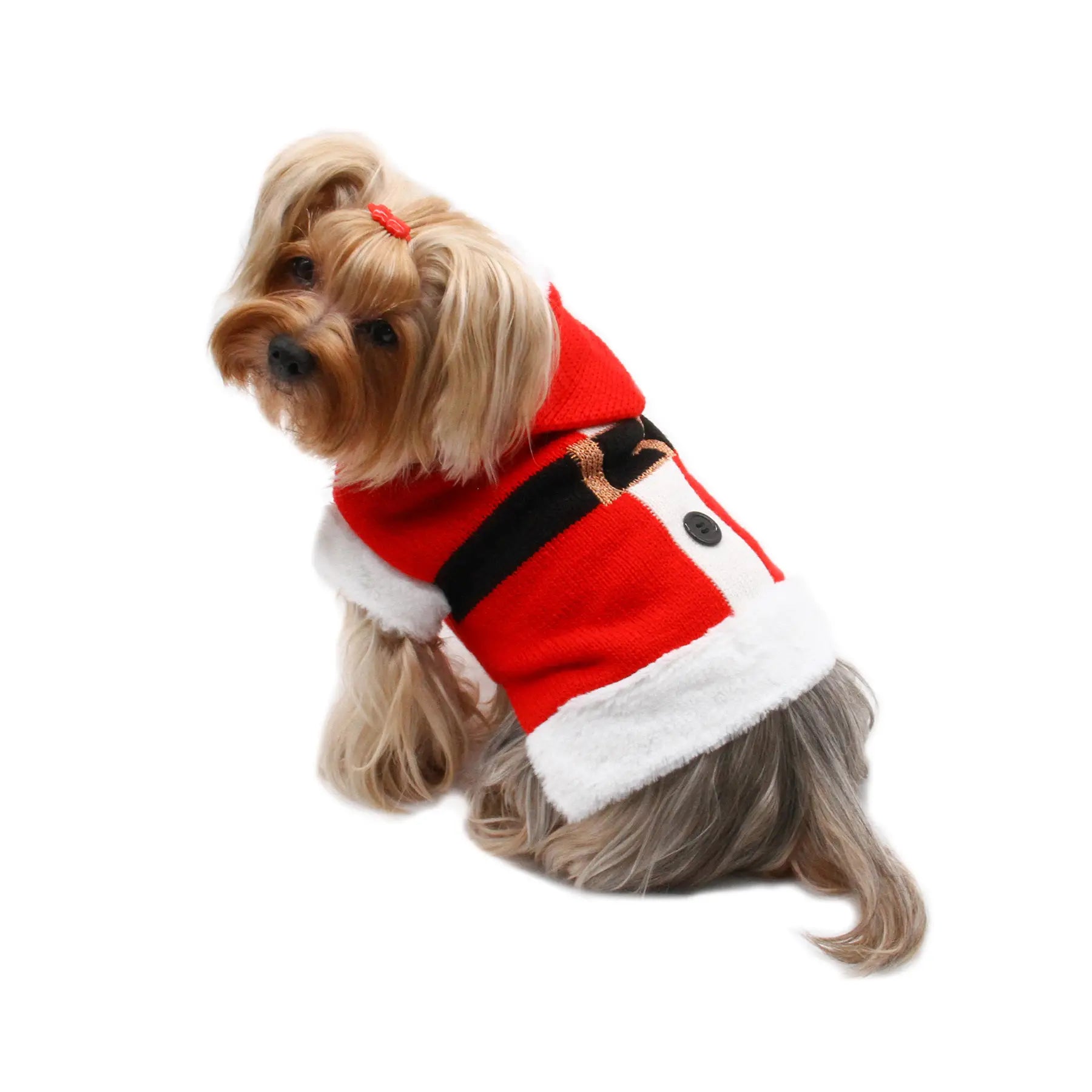 Klippo Pet - Santa Hooded Sweater with Soft Fur Trims