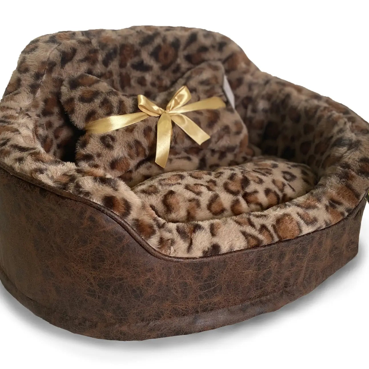 Precious Tails - Leopard Princess Pet Bed with Bone Pillow - Southern Agriculture 