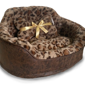Precious Tails - Leopard Princess Pet Bed with Bone Pillow - Southern Agriculture 