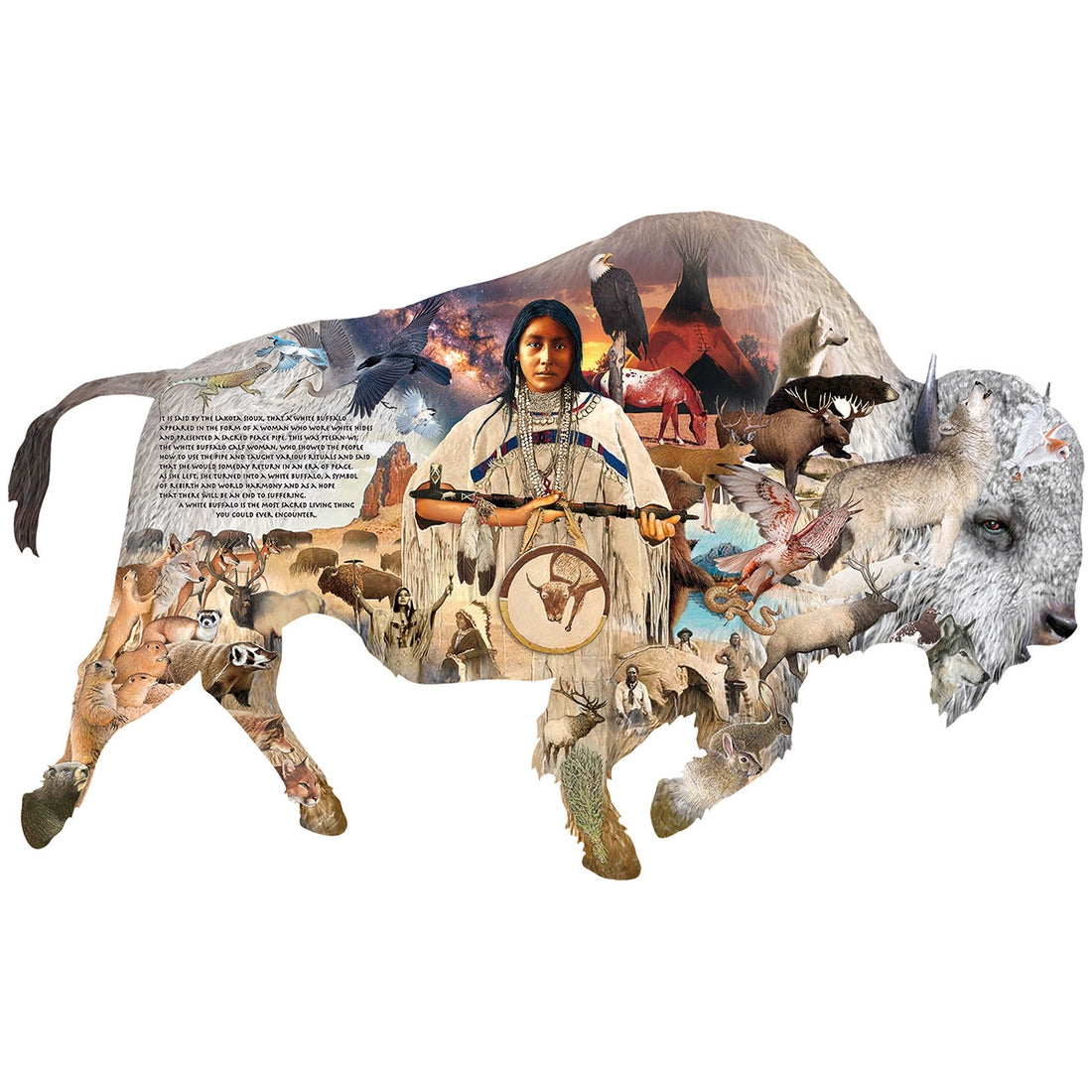 Sunsout - Puzzle Shaped White Buffalo