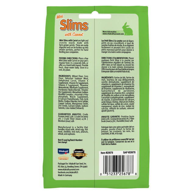 Vitakraft - Mini Carrot Slims for Hamsters