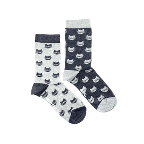 Inverted Grey Cat Socks-Southern Agriculture