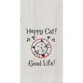 Kay Dee Designs - Happy Cat Embroidered Waffle Towel-Southern Agriculture