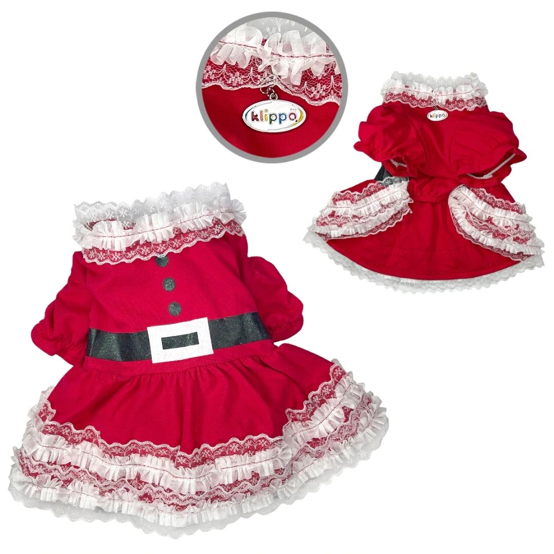Klippo Pet - Lace Ruffles Christmas Dog Dress