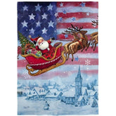 Evergreen Enterprises - Patriotic Santa Garden Flag