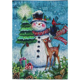 Evergreen Enterprises - Snowman Village Glisten Garden Flag - Southern Agriculture 