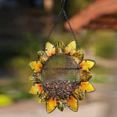 Evergreen Enterprises - Garden Sunflower Metal and Glass Hanging Mesh Bird Feeder
