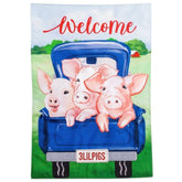 Evergreen Enterprises - 3 Lil Pigs Garden Flag - Southern Agriculture 