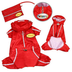 Klippo Pet - Pet Raincoat Bodysuit With Reflective Stripes & Matching Pouch