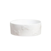 Park Life Design - Manor White Pet Bowl with Bones