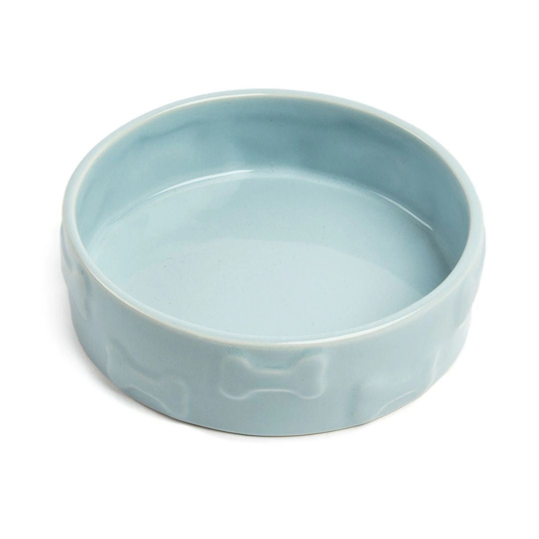 Park Life Design - Manor Blue Pet Bowl with Bones