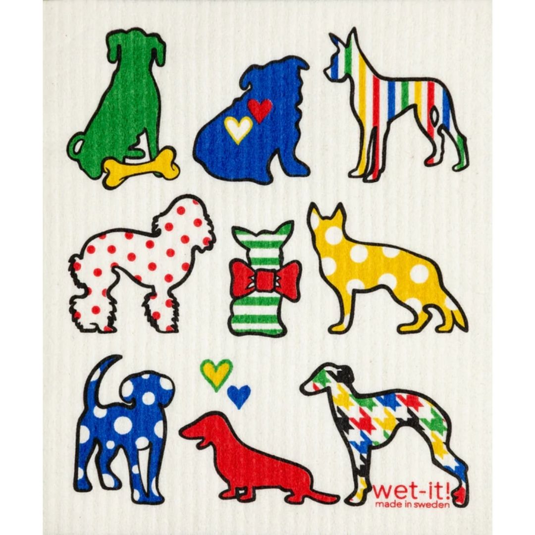 Wet-it! - Dog Lover Multi Color Swedish Cloth