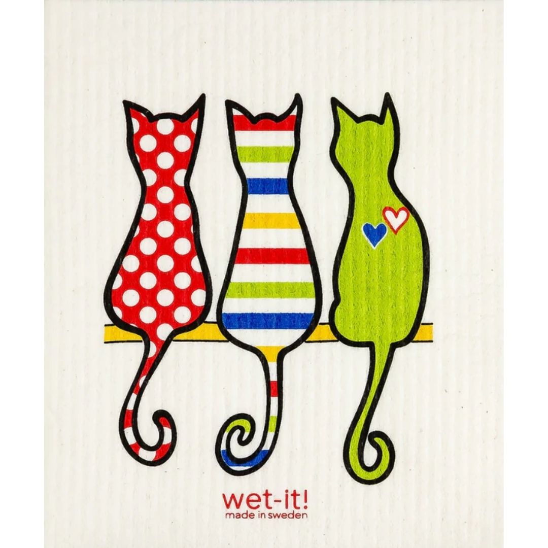 Wet-it! - Cat Lover Multi Color Swedish Cloth