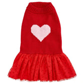 Blueberry Pet - Red with Pink Heart | For Love of Pets Dog Sweater