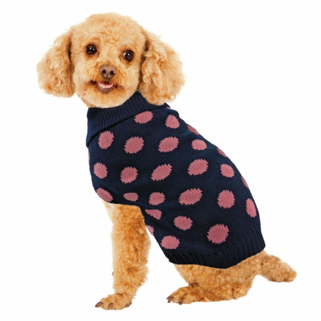 Ethical Pet Products - Ethical Pet Contrast Dot Pink Dog Sweater