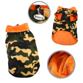 Klippo Pet - Camouflage Vest with Ultra Soft Orange Lining