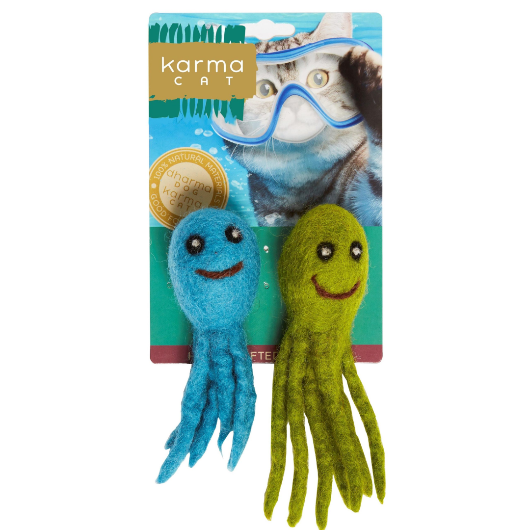 Dharma Dog Karma Cat - 1.5″ Octopus pack of 2 Cat Toys