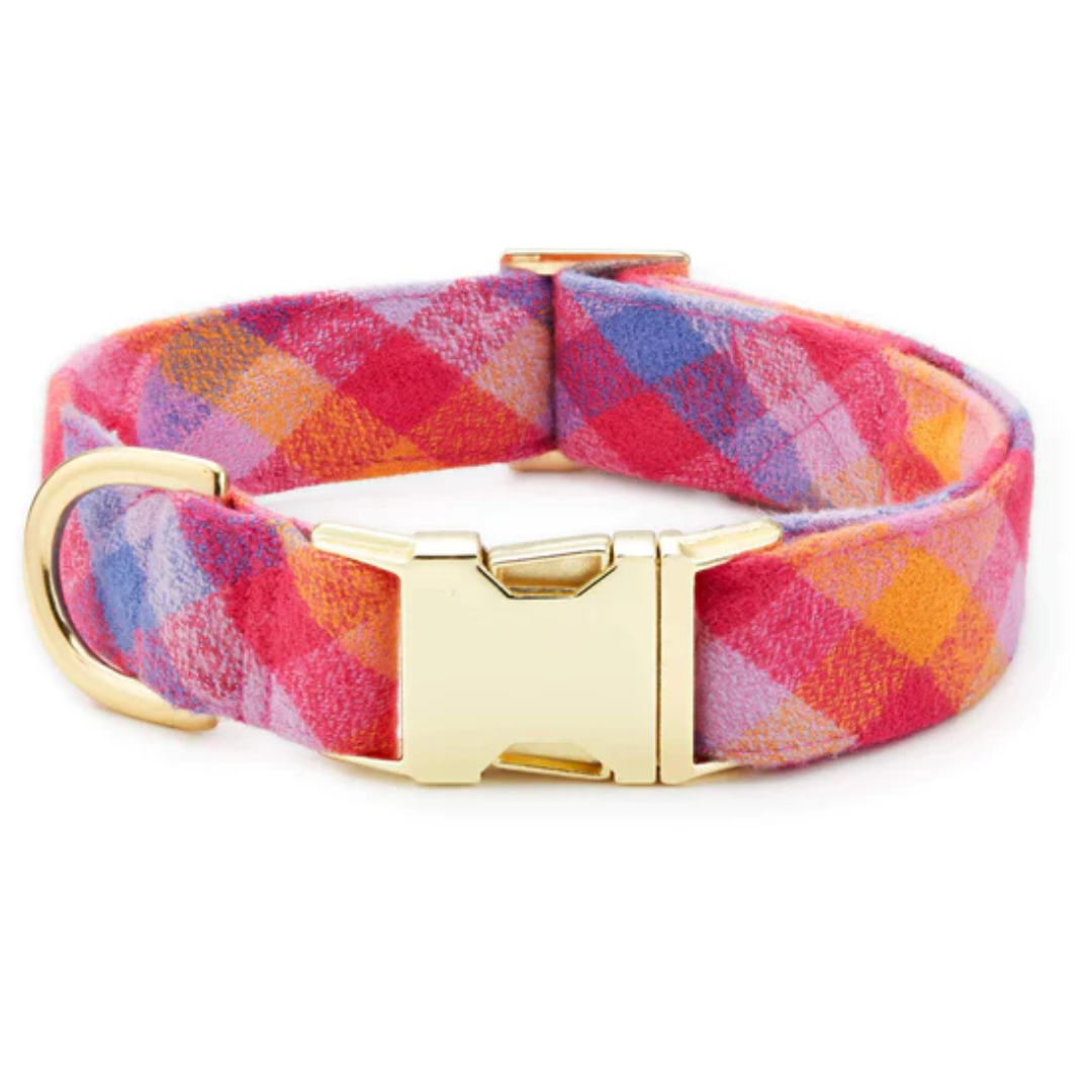 The Foggy Dog - Sunset Flannel Dog Collar
