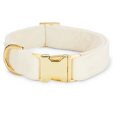 The Foggy Dog - Ivory Velvet Dog Collar