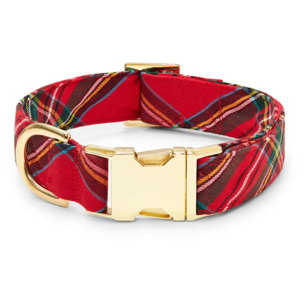 The Foggy Dog - Red Tartan Holiday Dog Collar