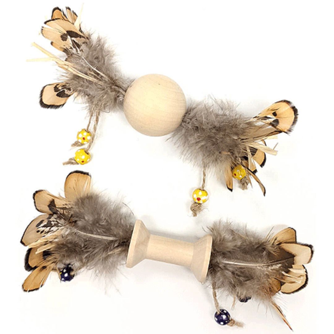 Spot Ethical - Love The Earth Wood & Feather Cat Toy