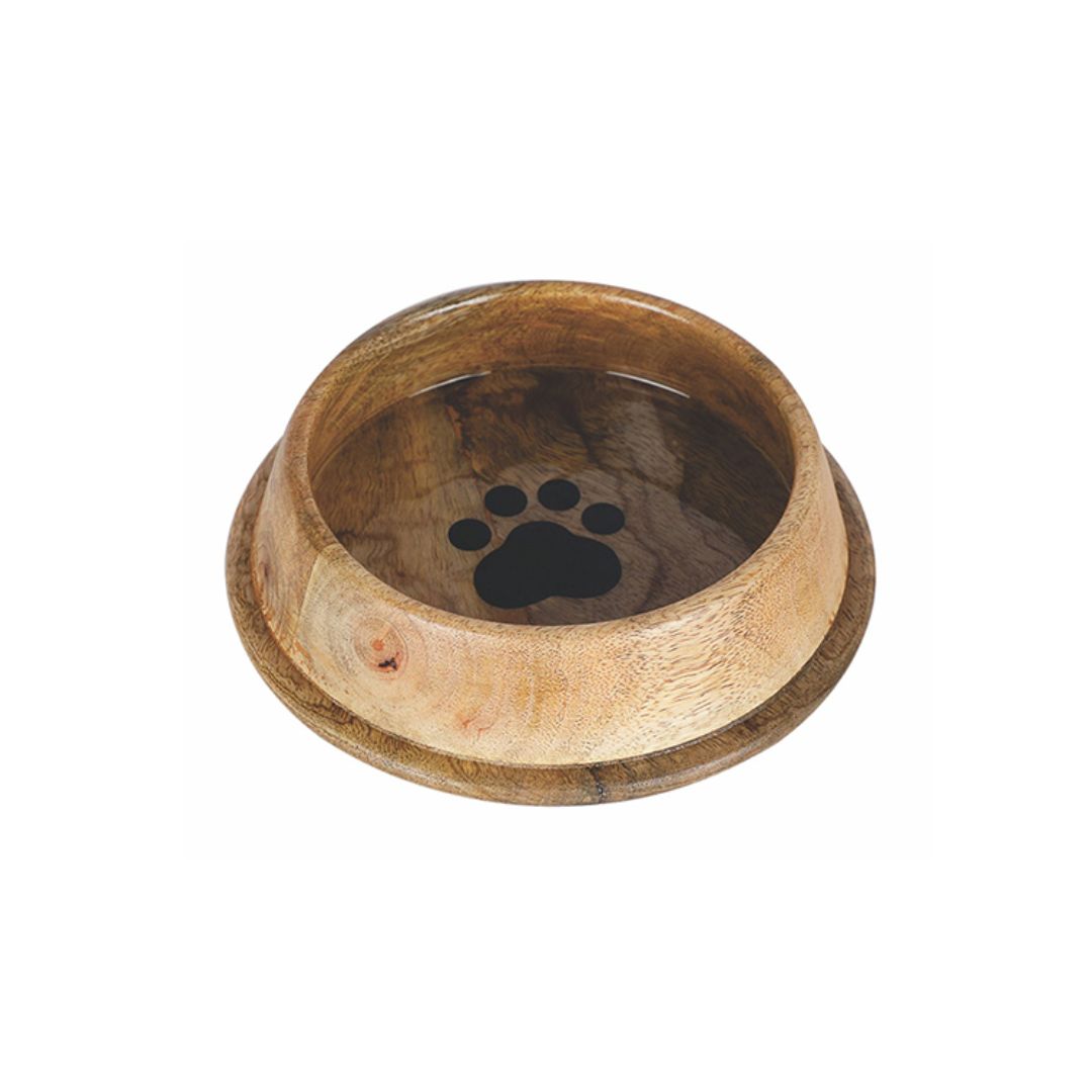 Advance Pet Product - Natural Wooden Paw Print Bowl Sleeve