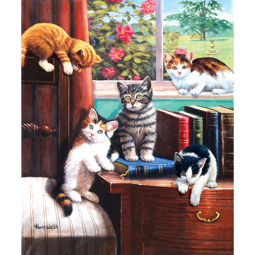 Sunsout - Playtime in the Study Cats Puzzle