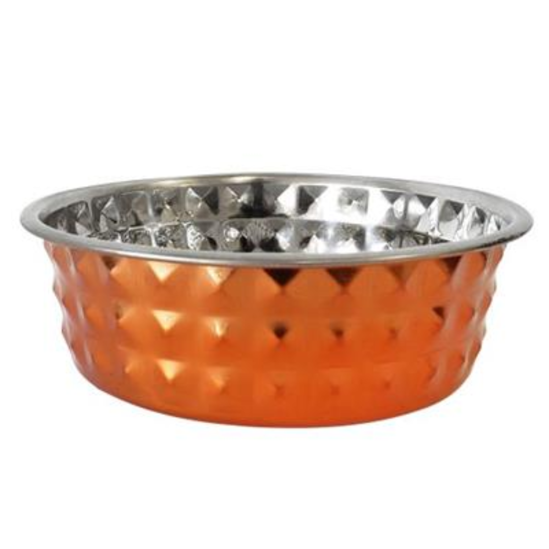 Jojo Modern Pet - Diamond Patterned Stainless Steel Bowl