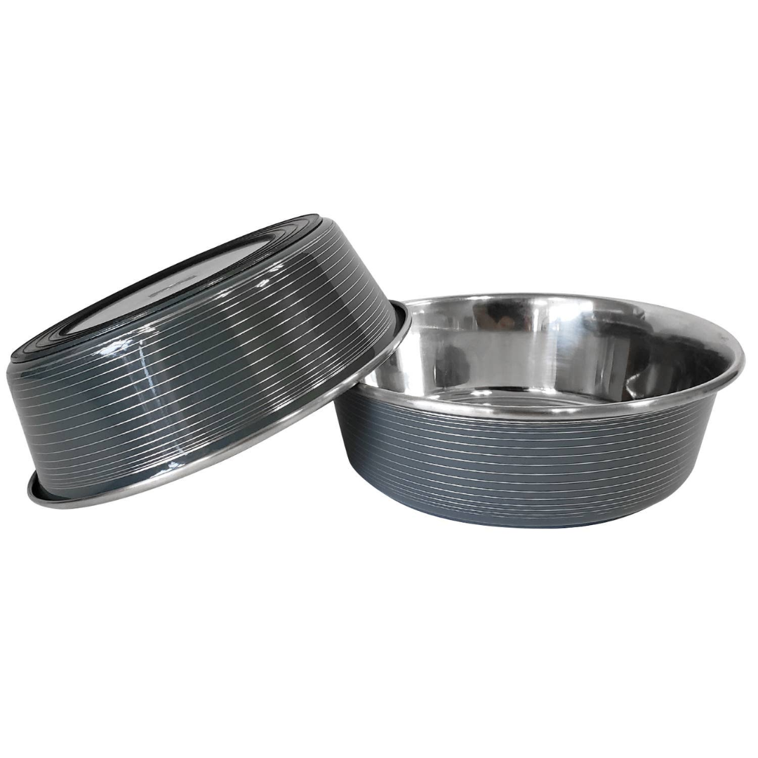 Jojo Modern Pet - Stainless Steel Striped Deluxe Bowl