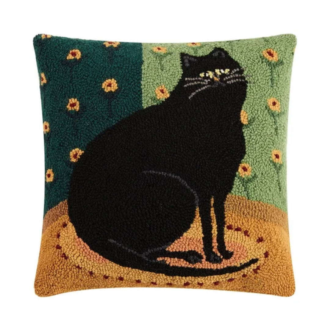 Peking Handicraft - Pillow Black Cat In A Corner Hook