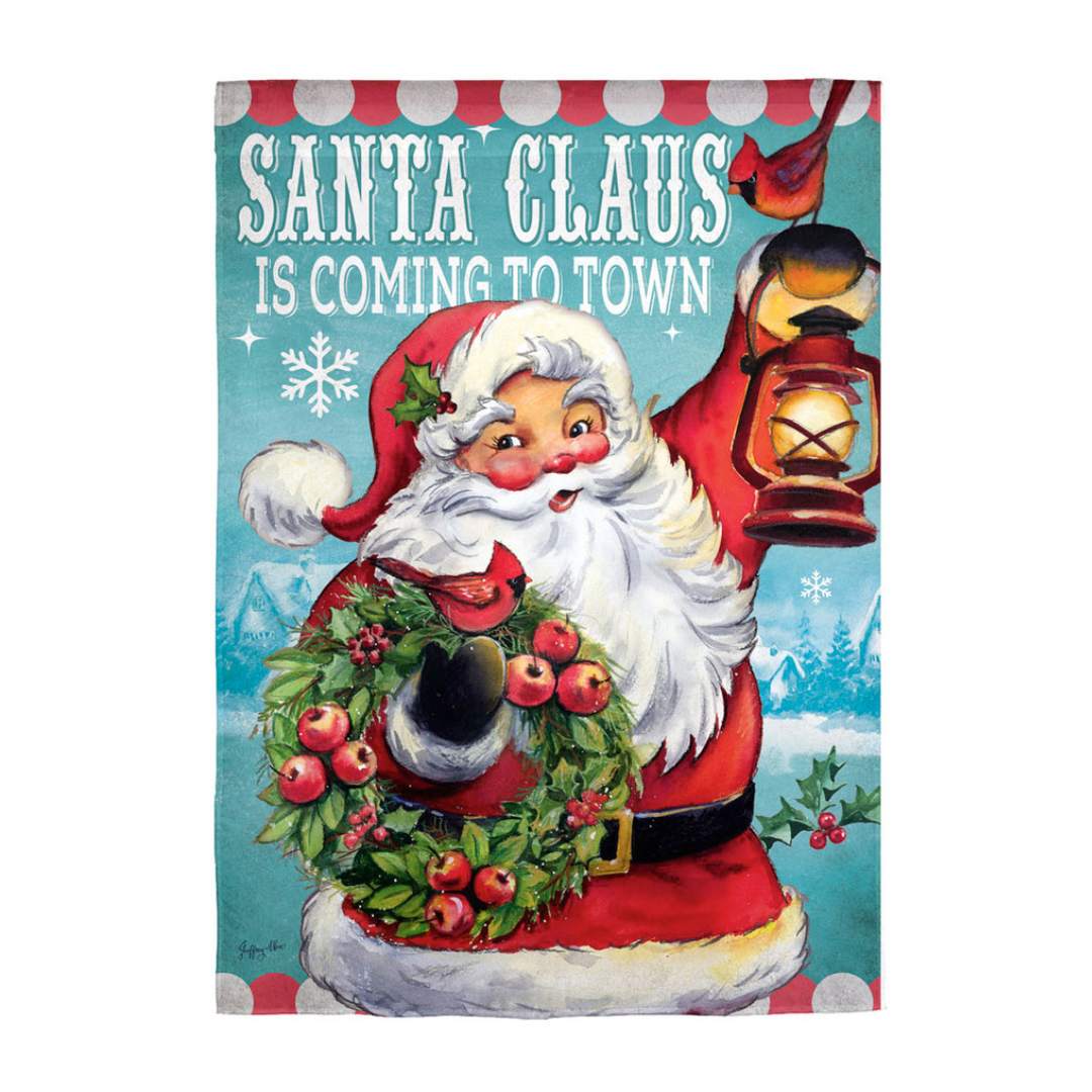 Evergreen Enterprises - Santa Claus Is Coming To Town Holiday Garden Flag - Southern Agriculture 