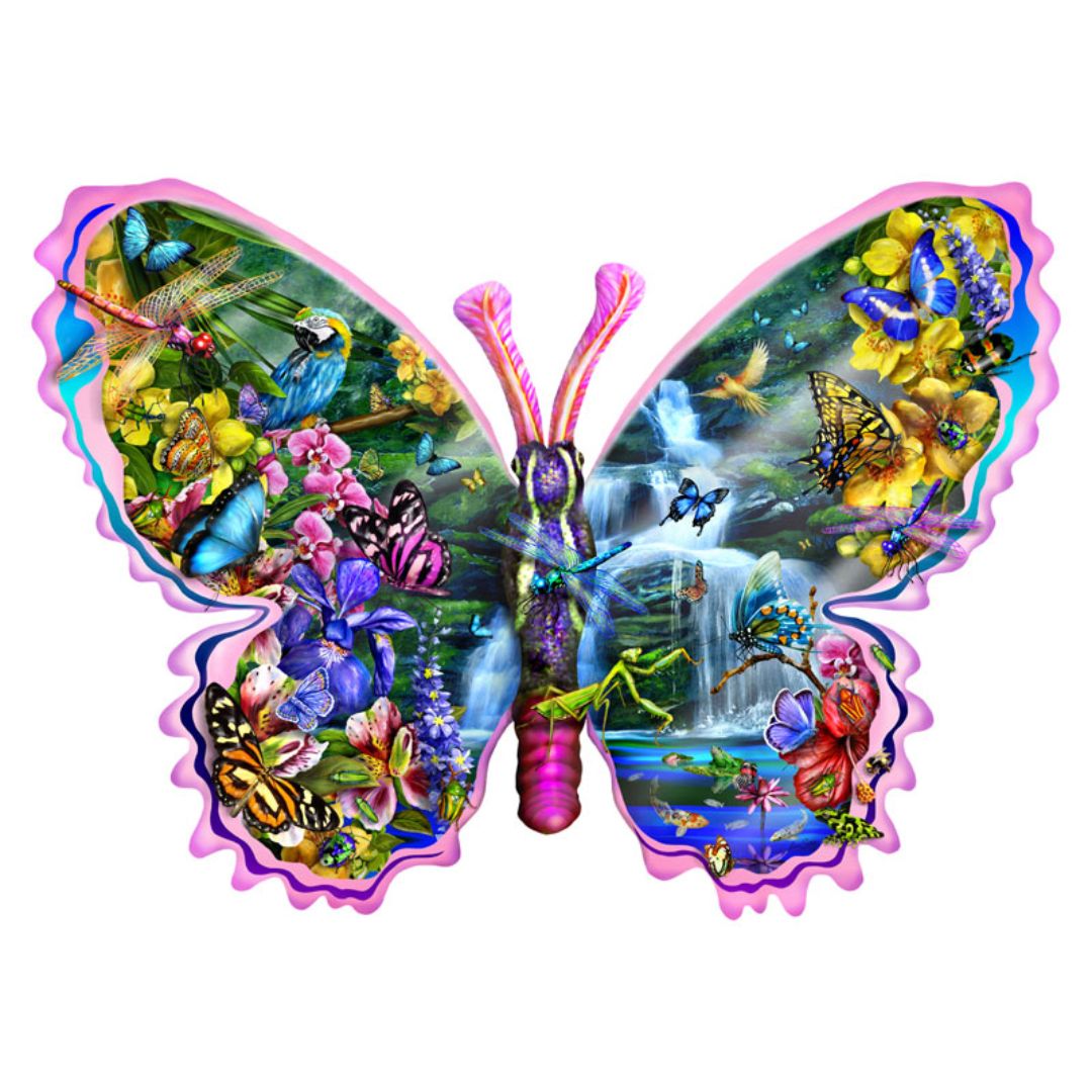 Sunsout - Butterfly Waterfall Shaped Puzzle