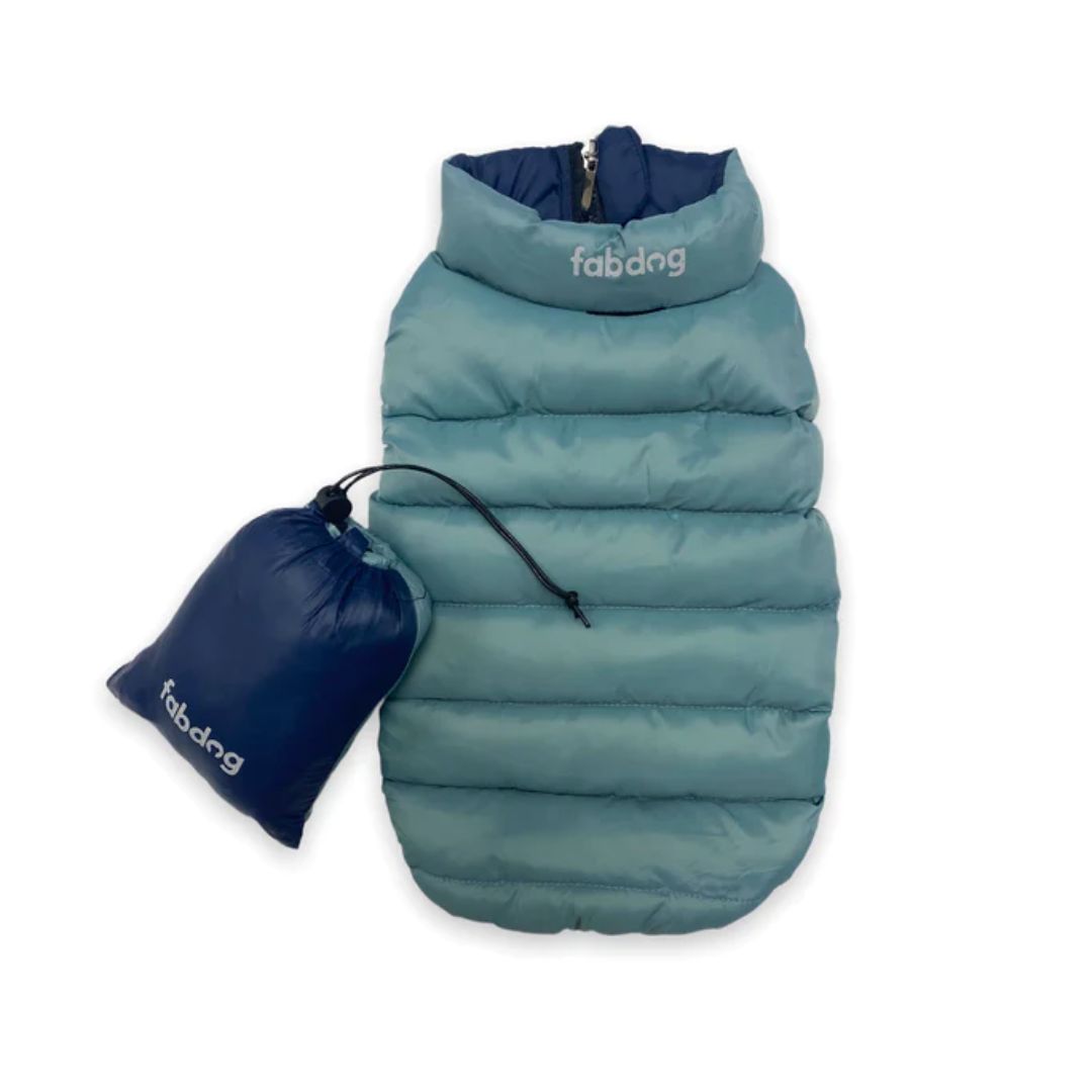 Fabdog Combo Pack N' Go Reversible Dog Puffer Blue - Southern Agriculture 