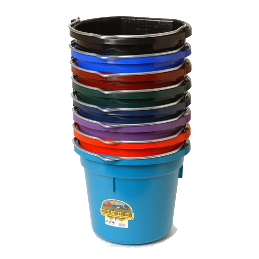 Miller Manufacturing - DuraFlex Flat Back Plastic Bucket - 20 quart