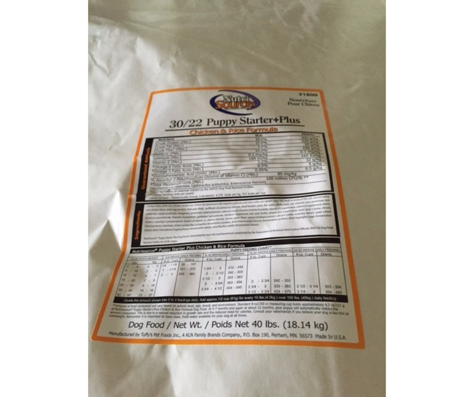 Nutri Source - Puppy Starter Plus 30/21 - Southern Agriculture 