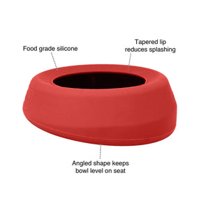 Pet Safe-Kurgo - Splash Free Wander Water Bowl Silicone Red