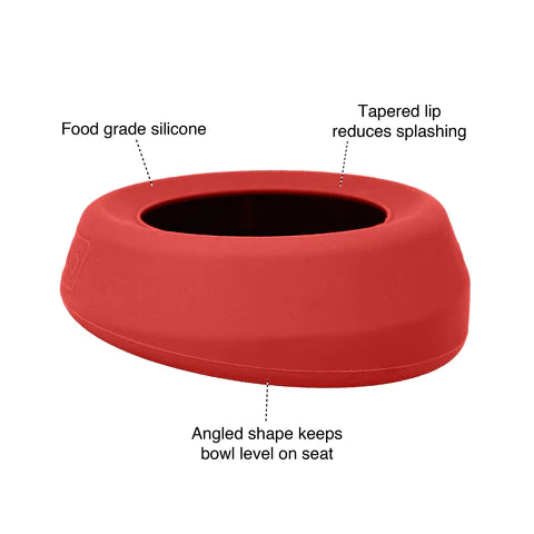 Pet Safe-Kurgo - Splash Free Wander Water Bowl Silicone Red